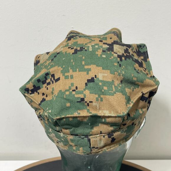 USMC 8-Point‎ Cover Hat Medium Woodland MARPAT Camo Garrison Cap Made in USA - Picture 4 of 7